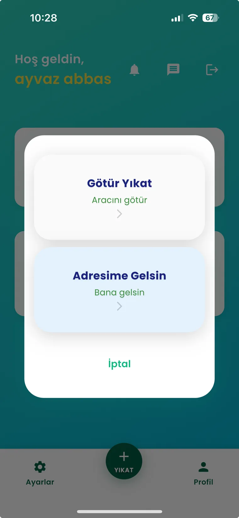 Yıkama Türü Seçimi